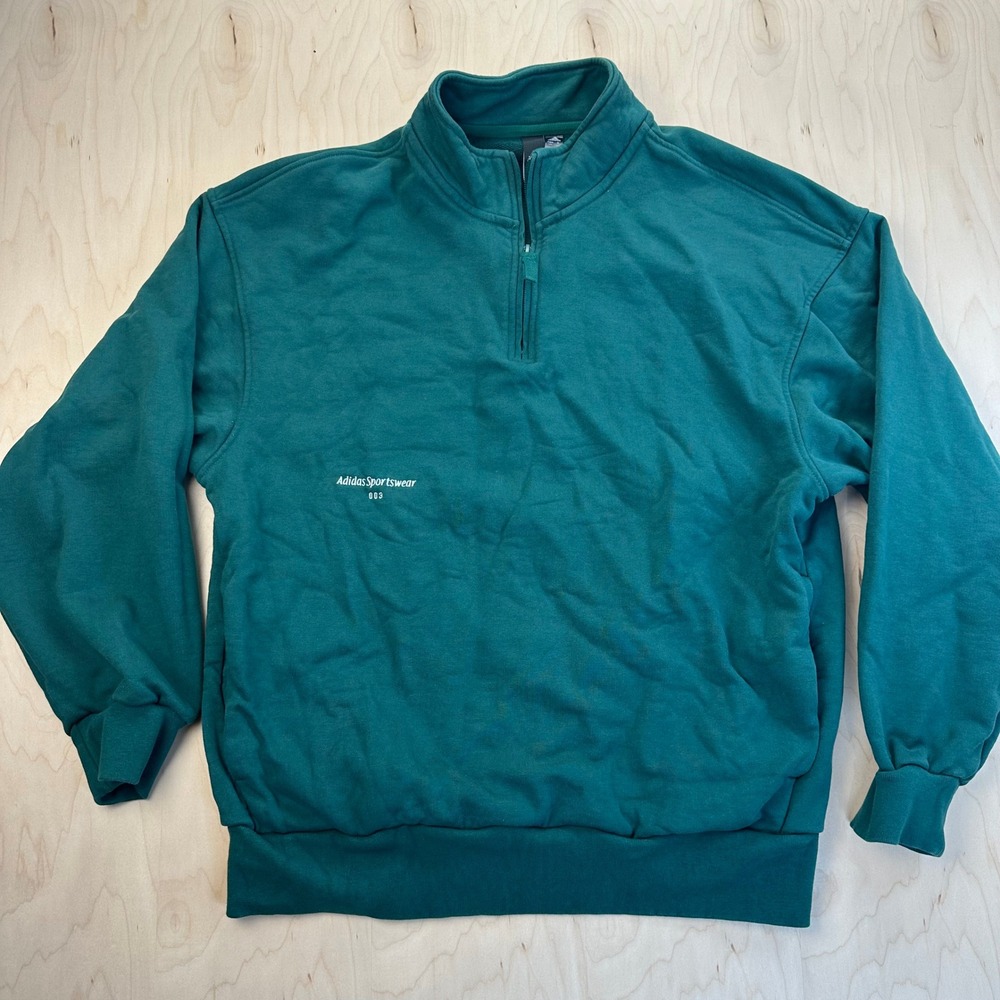 Adidas Asia Release Sportswear 003 Green Half Zip Pullover Sweatshirt Men Medium